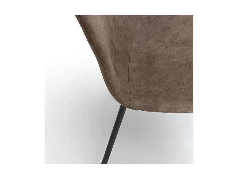 Set di 4 sedie imbottite tortora "Ginestra" moderni in similpelle cm 50x44 84h