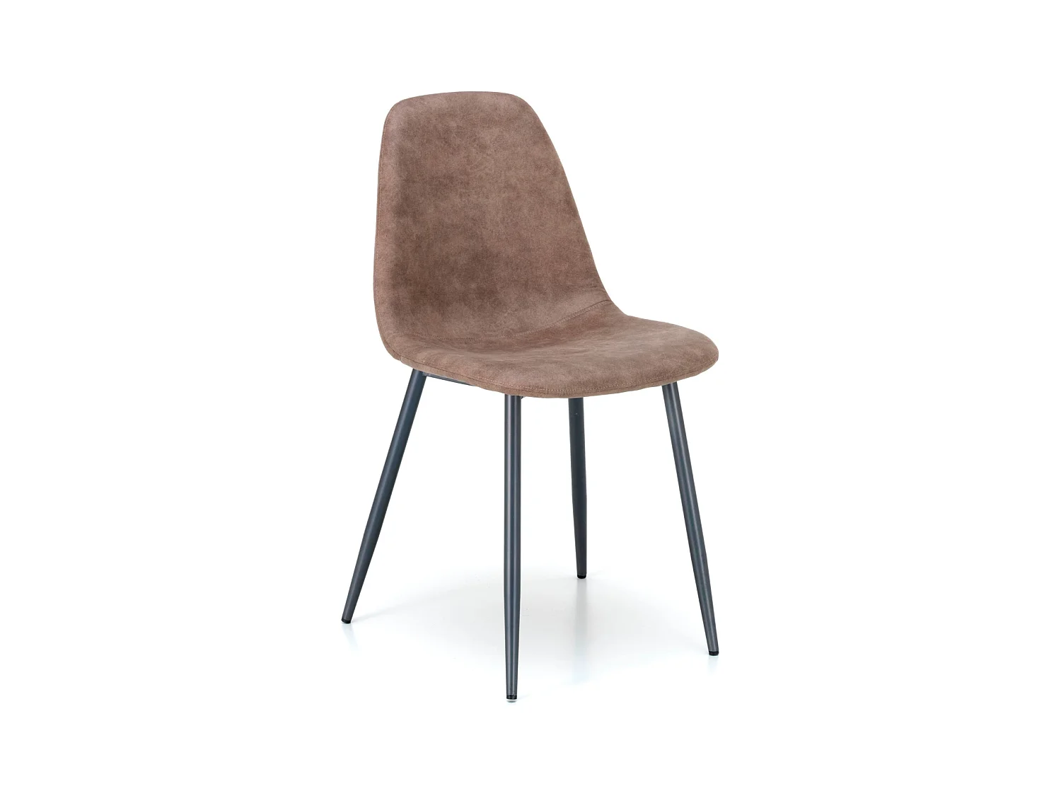 Lot de 4 chaises modernes "Ginestra" rembourrées en similicuir gris tourterelle, 50x44 cm, 84h