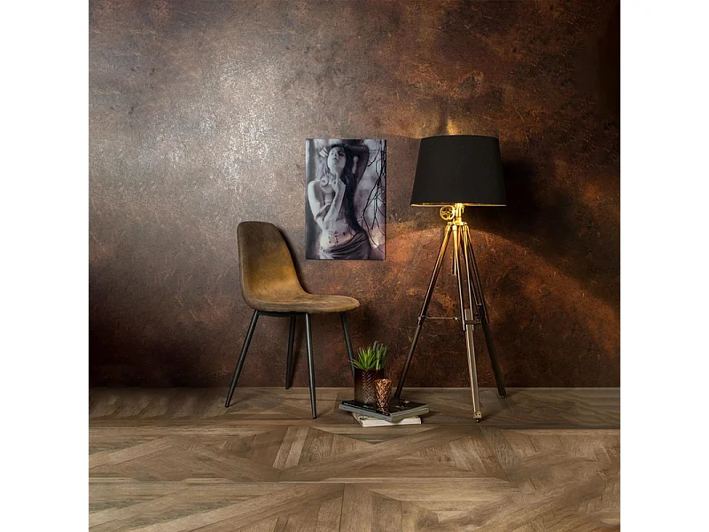 Set di 4 sedie imbottite tortora "Ginestra" moderni in similpelle cm 50x44 84h