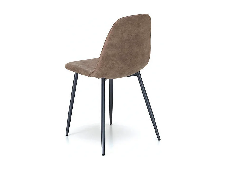 Set di 4 sedie imbottite tortora "Ginestra" moderni in similpelle cm 50x44 84h