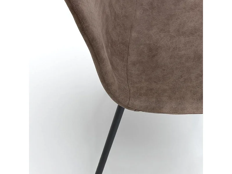 Set di 4 sedie imbottite tortora "Ginestra" moderni in similpelle cm 50x44 84h