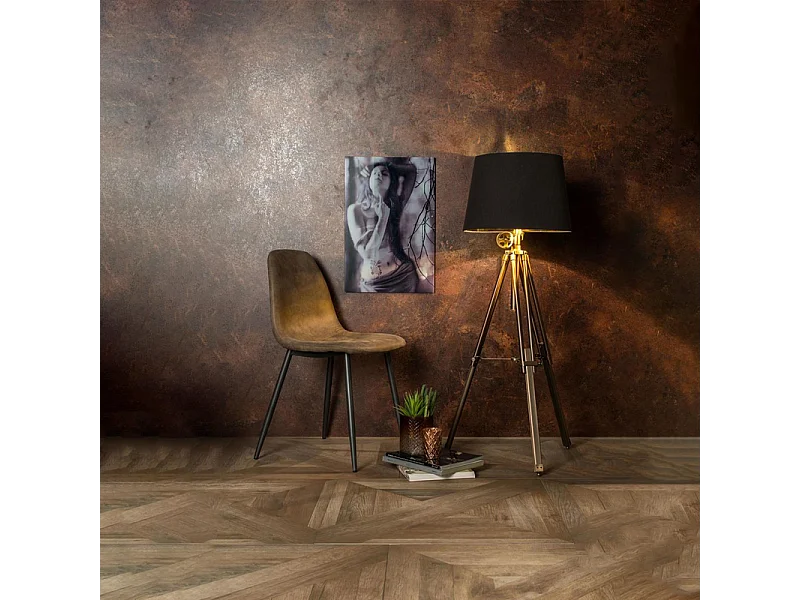 Set di 4 sedie imbottite tortora "Ginestra" moderni in similpelle cm 50x44 84h