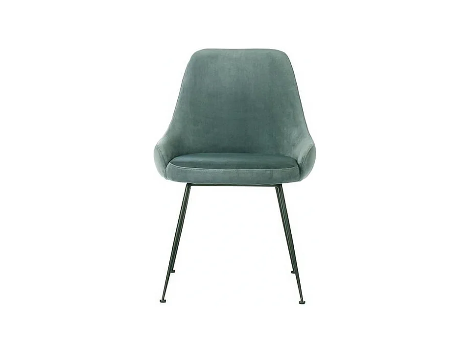 Sedia moderna imbottita "Alyssa" effetto velluto verde acqua cm 49,5x48,5 80h