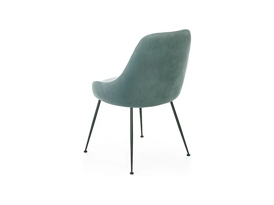 Sedia moderna imbottita "Alyssa" effetto velluto verde acqua cm 49,5x48,5 80h