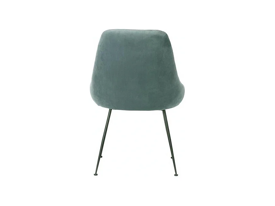 Sedia moderna imbottita "Alyssa" effetto velluto verde acqua cm 49,5x48,5 80h