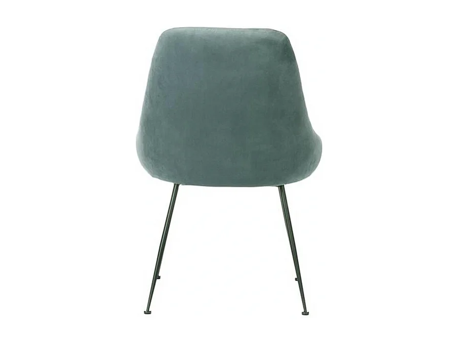 Sedia moderna imbottita "Alyssa" effetto velluto verde acqua cm 49,5x48,5 80h