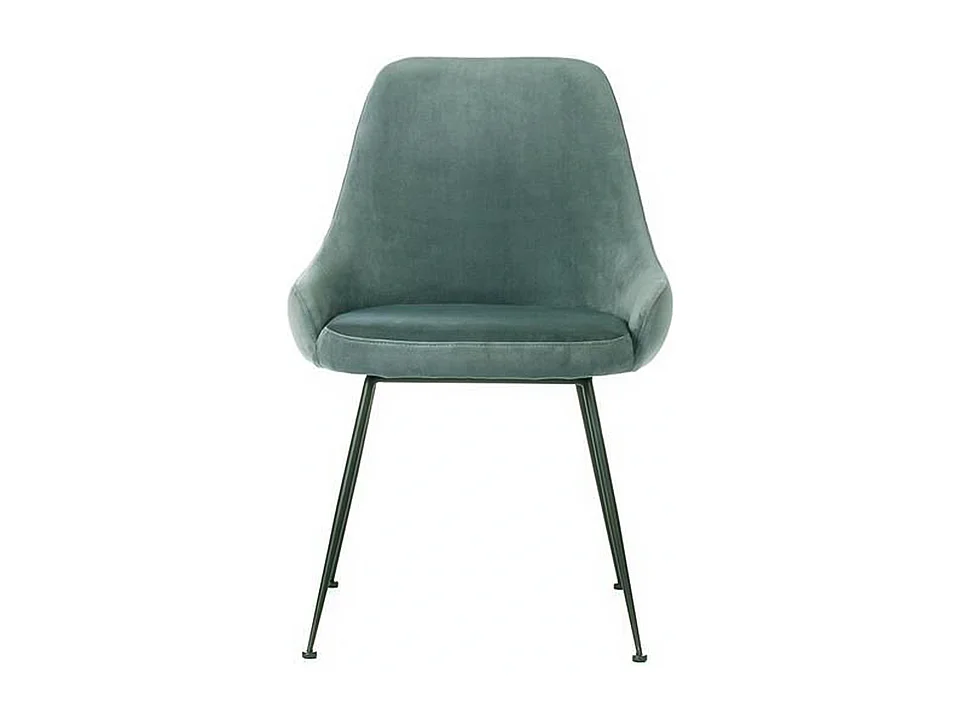 Sedia moderna imbottita "Alyssa" effetto velluto verde acqua cm 49,5x48,5 80h