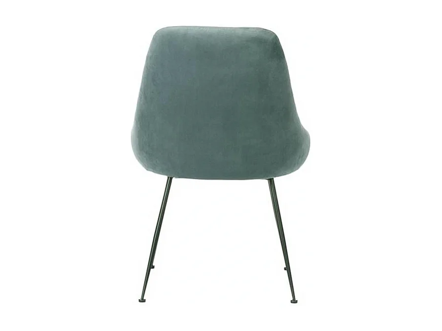 Sedia moderna imbottita "Alyssa" effetto velluto verde acqua cm 49,5x48,5 80h