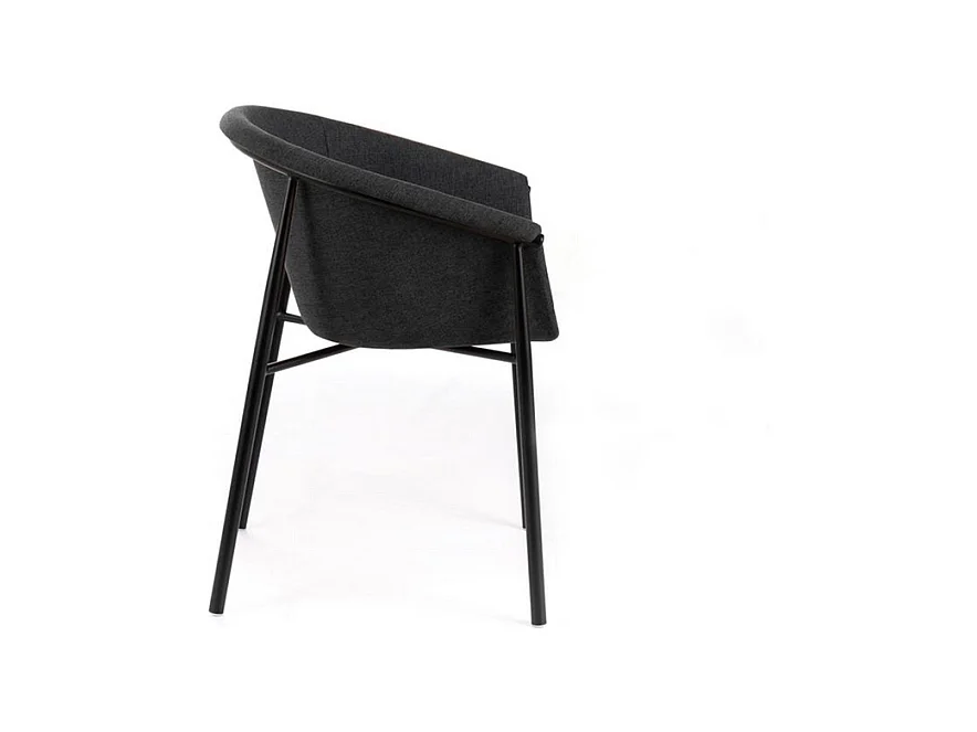 Lot de 4 chaises élégantes et modernes en tissu gris foncé "Orchidea" avec structure en métal peint