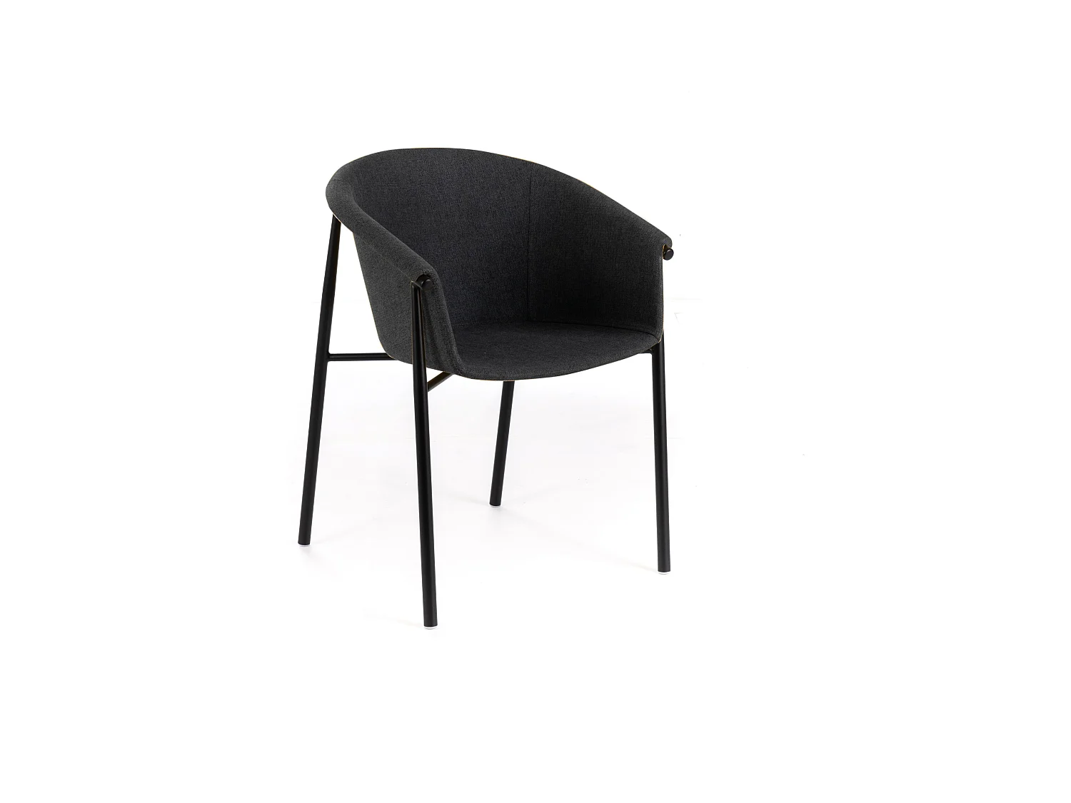 Lot de 4 chaises élégantes et modernes en tissu gris foncé "Orchidea" avec structure en métal peint