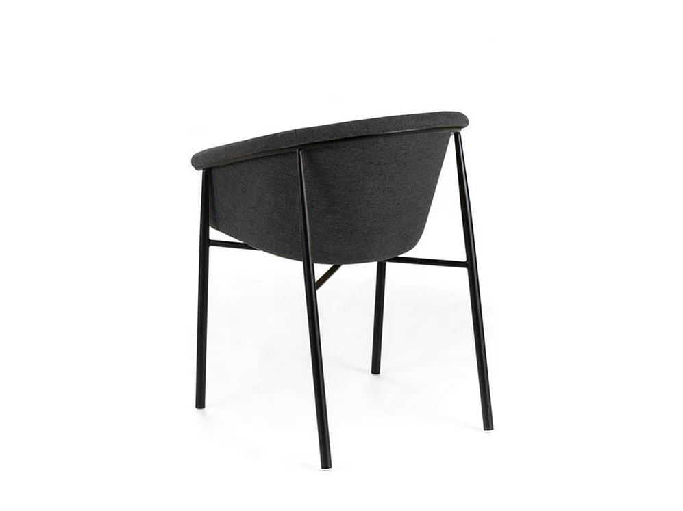 Set di 4 sedie moderne in tessuto grigio scuro "Orchidea" eleganti con struttura in metallo verniciato