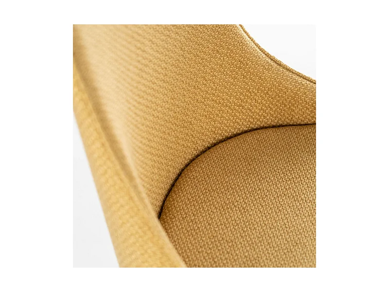 Lot de 4 chaises rembourrées jaunes « Edera », fauteuils modernes en tissu, 46x46 cm, 91h