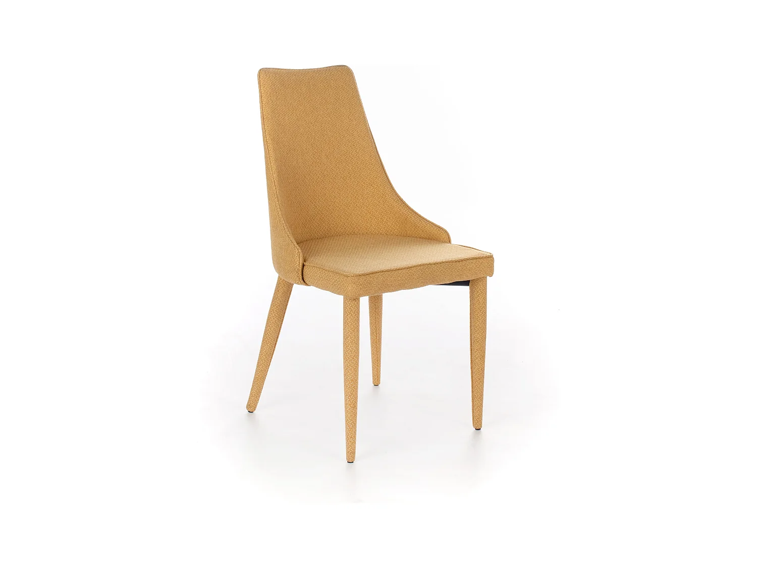 Conjunto de 4 sillas tapizadas amarillas "Edera", sillones modernos de tela, 46x46 cm, 91h