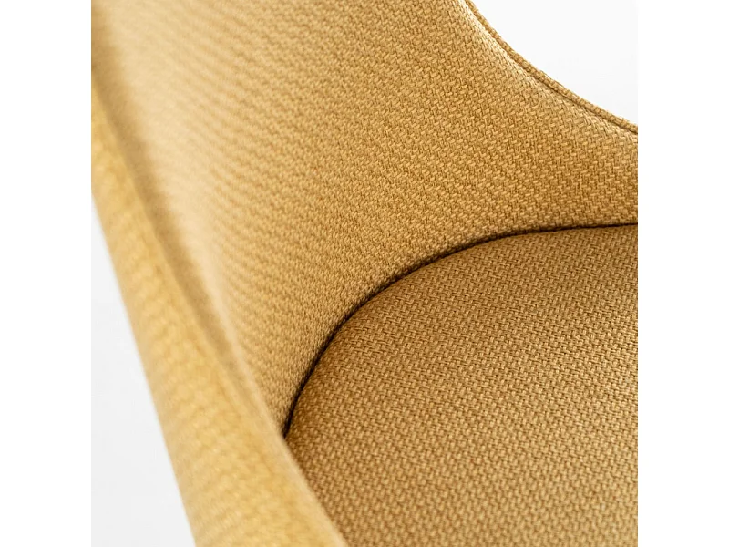 Set di 4 sedie imbottite gialle "Edera" poltrone moderne in tessuto cm 46x46 91h