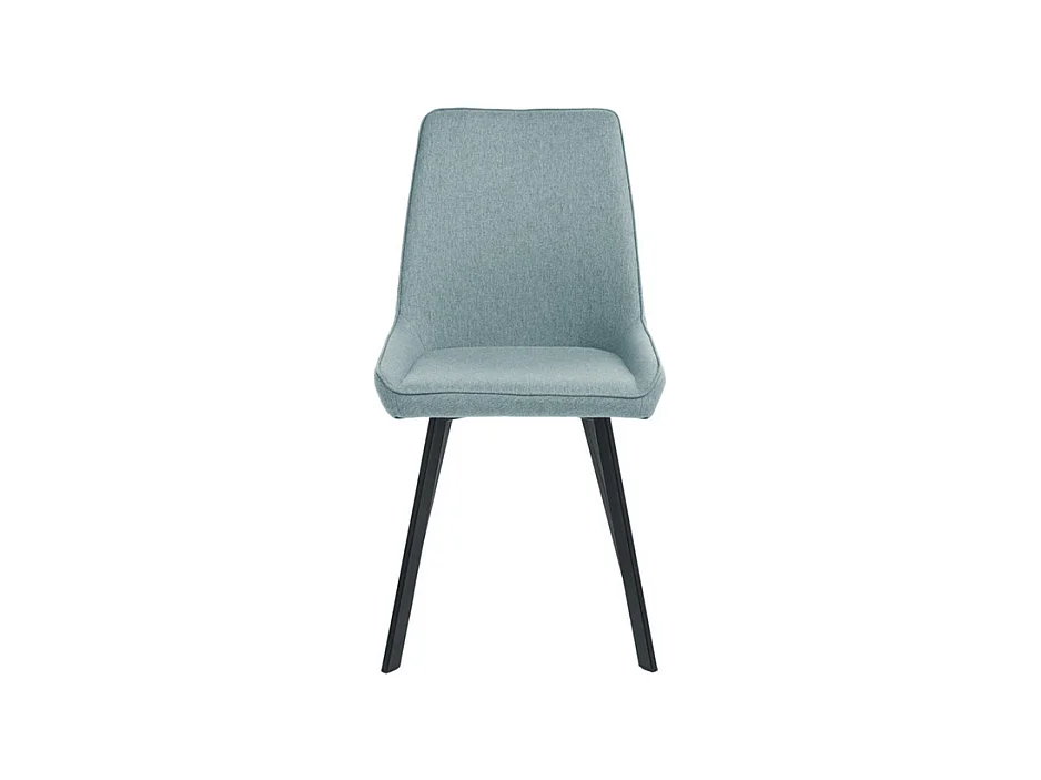 Lot de 4 chaises de salon modernes "Woody" en tissu aigue-marine avec pieds en métal, 46x57 cm, hauteur 80 cm