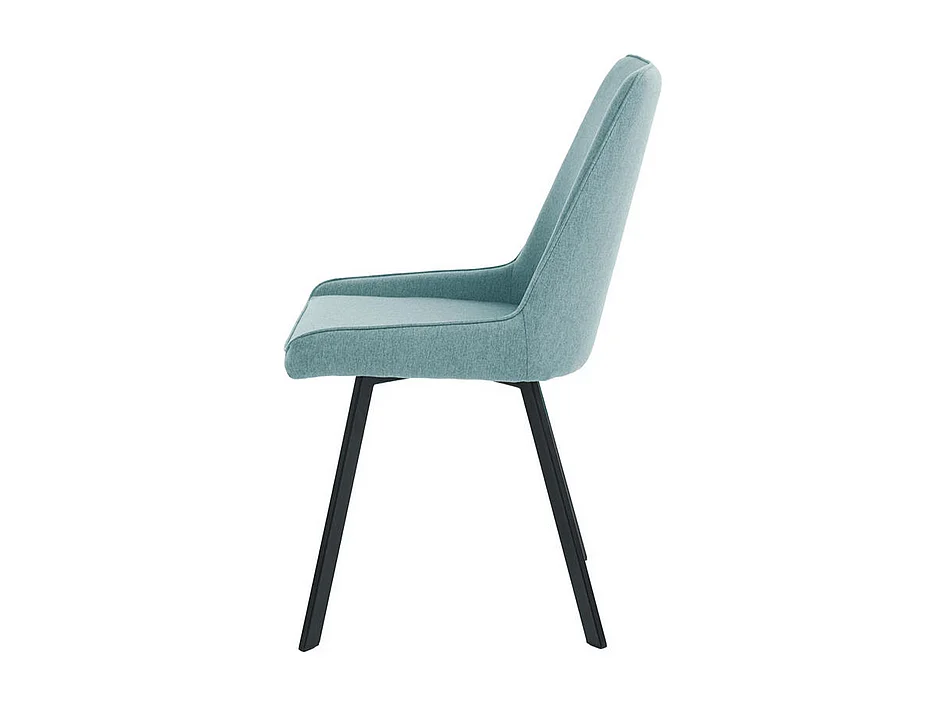 Set di 4 sedie moderne in tessuto acquamarina da soggiorno "Woody" con gambe in metallo cm 46x57 80h