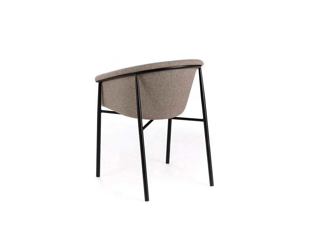 Ensemble de 4 chaises élégantes et modernes « Orchidée » en tissu gris tourterelle avec structure en métal peint