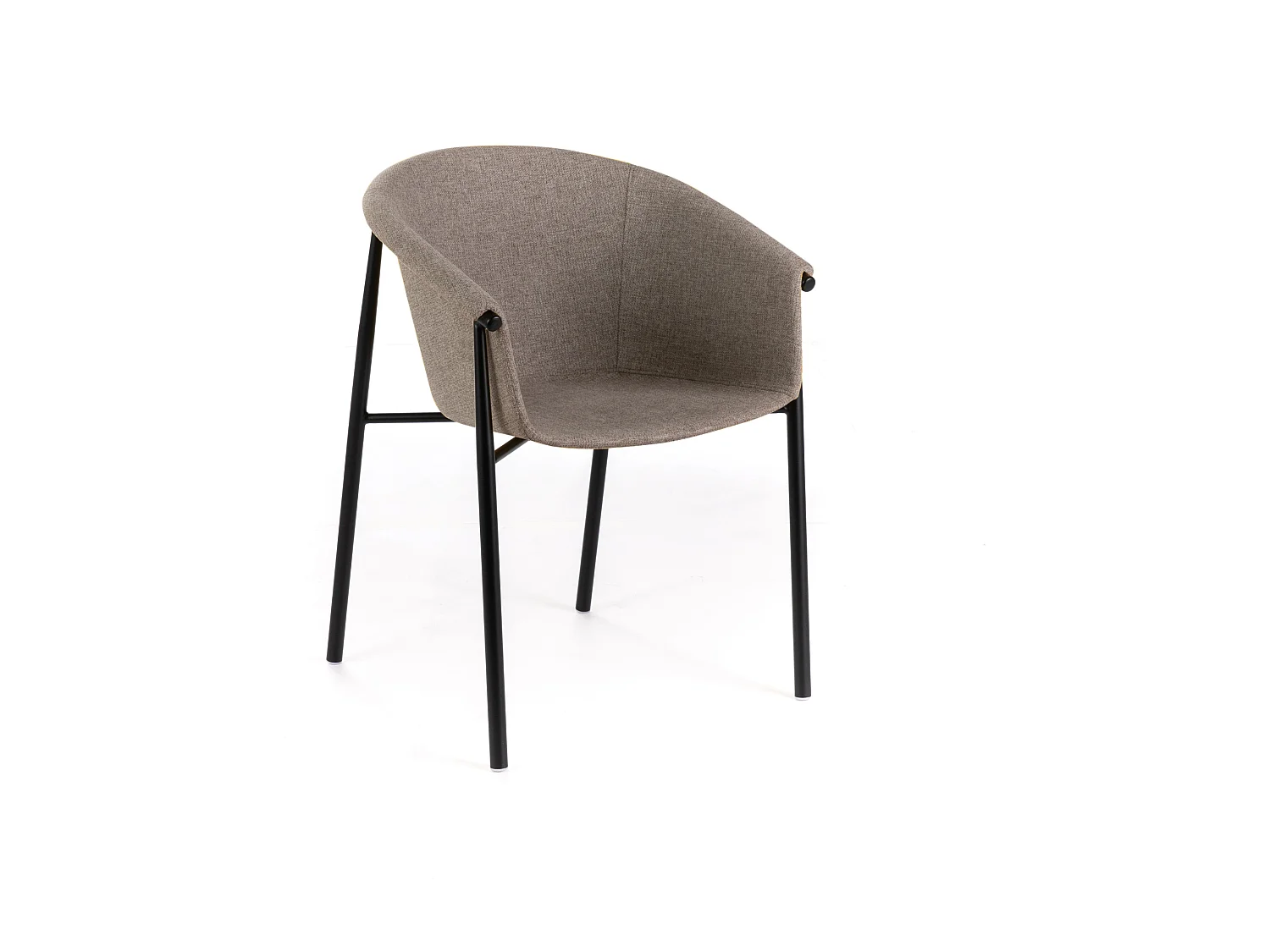 Set van 4 elegante moderne "Orchidea" stoelen in duifgrijze stof met geverfd metalen frame