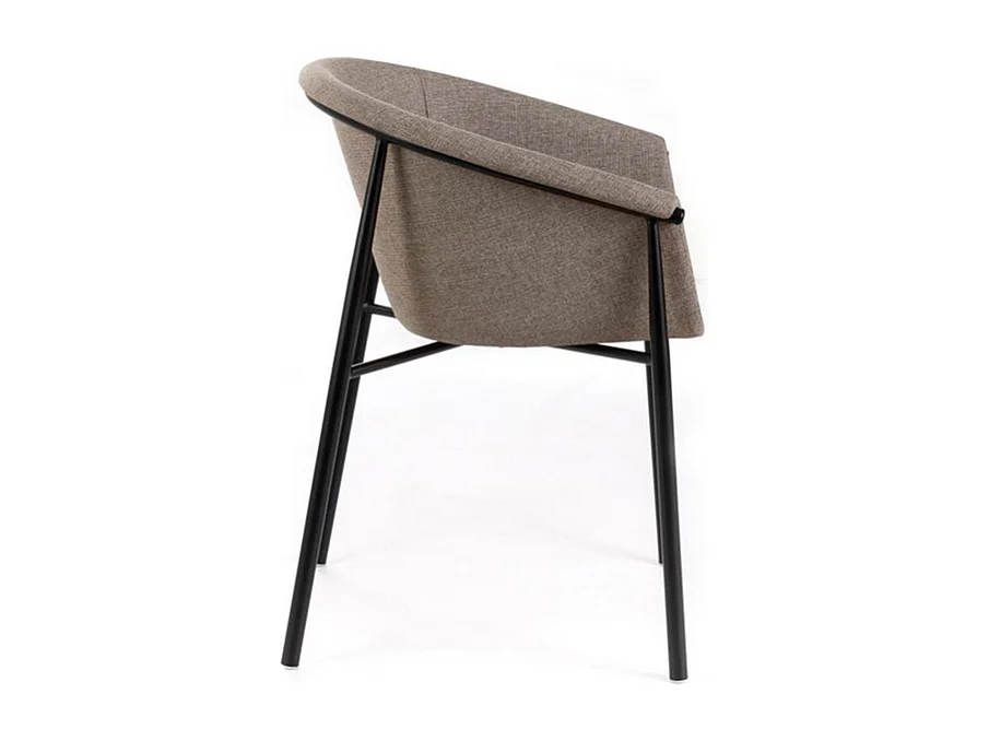 Set van 4 elegante moderne "Orchidea" stoelen in duifgrijze stof met geverfd metalen frame