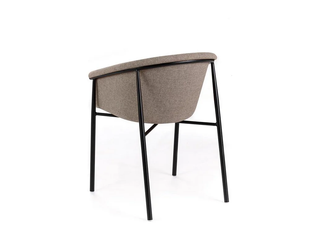 Set van 4 elegante moderne "Orchidea" stoelen in duifgrijze stof met geverfd metalen frame