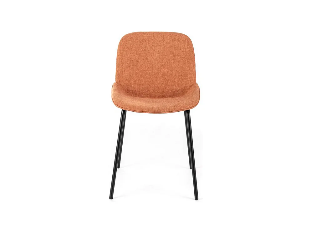 Set di 4 sedie da pranzo in tessuto ruggine "Sami" con gambe in metallo verniciato eleganti moderne