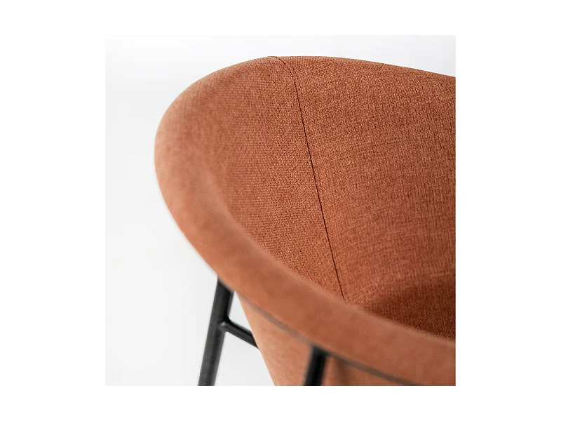 Ensemble de 4 chaises élégantes et modernes en tissu orange « Orchidée » avec structure en métal peint