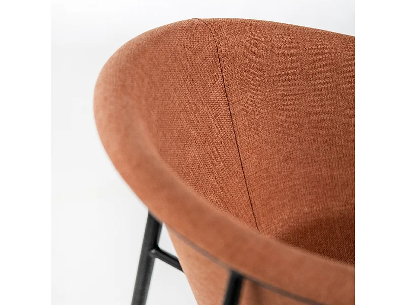 Set di 4 sedie moderne in tessuto arancione "Orchidea" eleganti con struttura in metallo verniciato