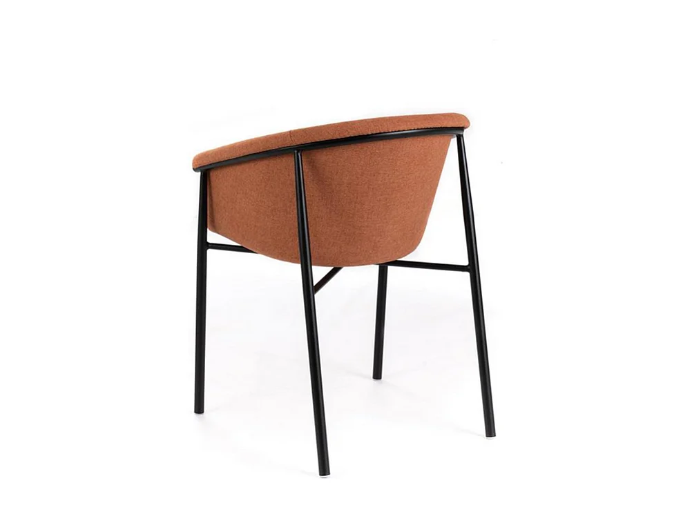 Set di 4 sedie moderne in tessuto arancione "Orchidea" eleganti con struttura in metallo verniciato