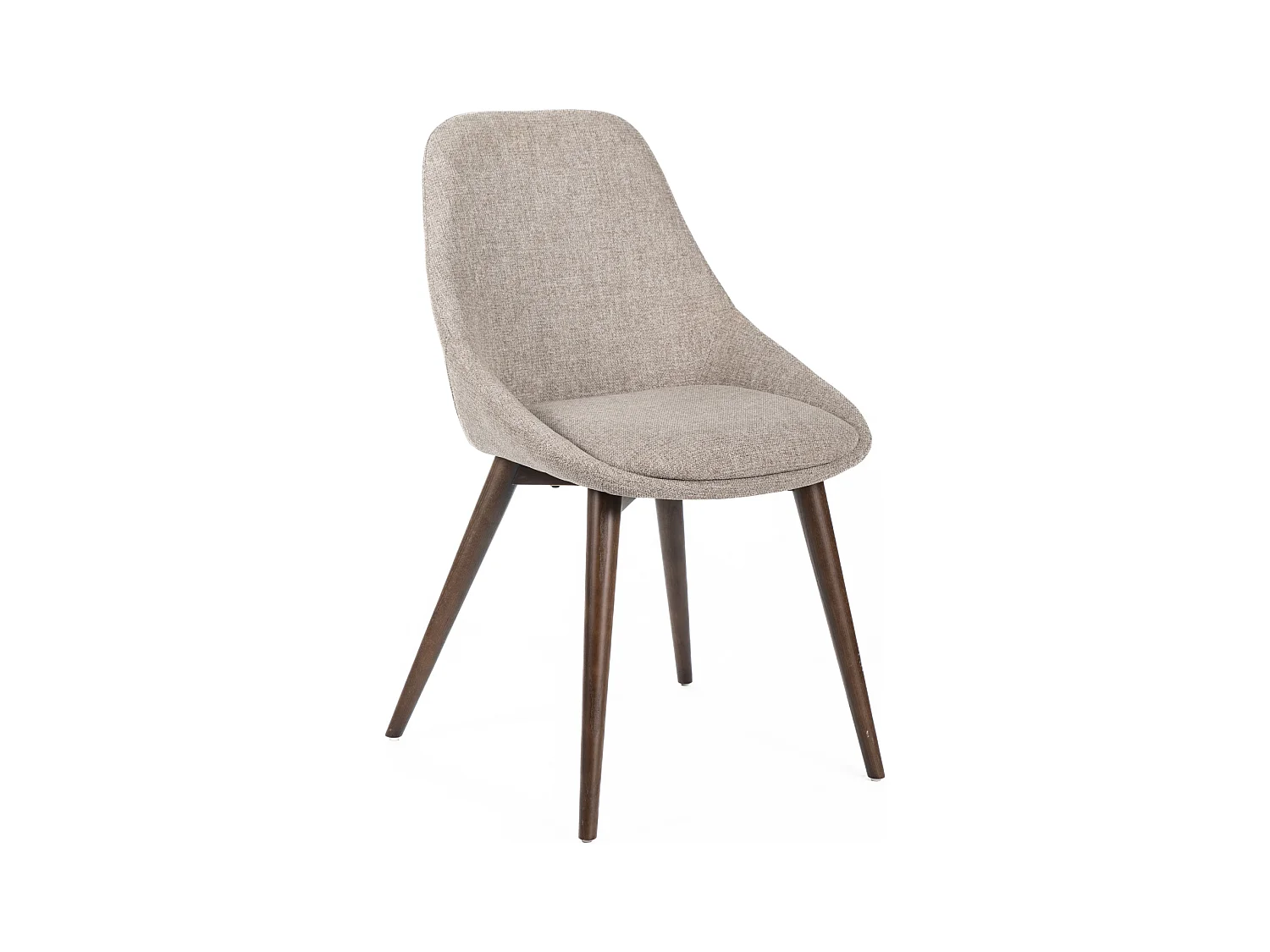 Ensemble de 4 chaises de salle à manger modernes en tissu marron clair "Zaira" structure en bois cm 49x58 85h