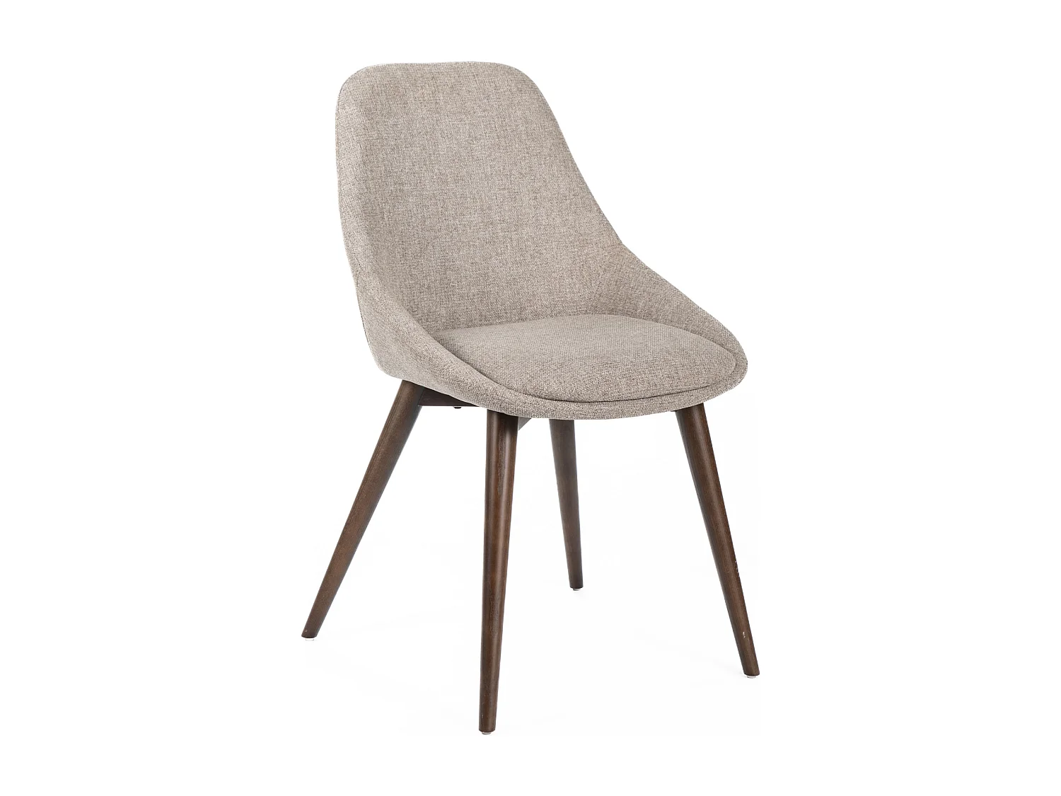 Set di 4 sedie moderne da pranzo in tessuto marrone chiaro "Zaira" struttura in legno cm 49x58 85h