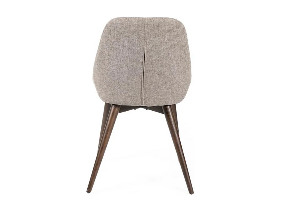 Set di 4 sedie moderne da pranzo in tessuto marrone chiaro "Zaira" struttura in legno cm 49x58 85h