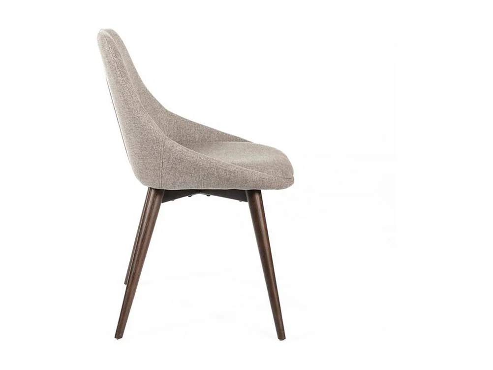 Ensemble de 4 chaises de salle à manger modernes en tissu marron clair "Zaira" structure en bois cm 49x58 85h