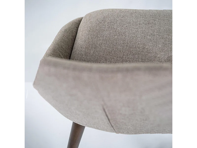 Ensemble de 4 chaises de salle à manger modernes en tissu marron clair "Zaira" structure en bois cm 49x58 85h