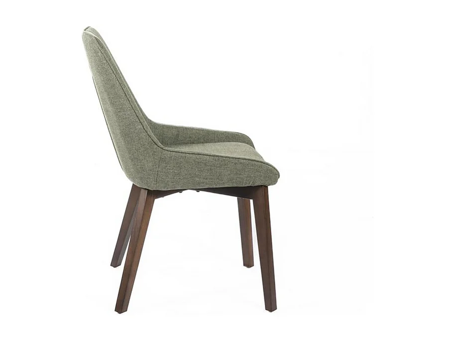 Lot de 4 chaises de salon modernes vertes "Orchidea" rembourrées en tissu, 49,5x62 cm, 87h