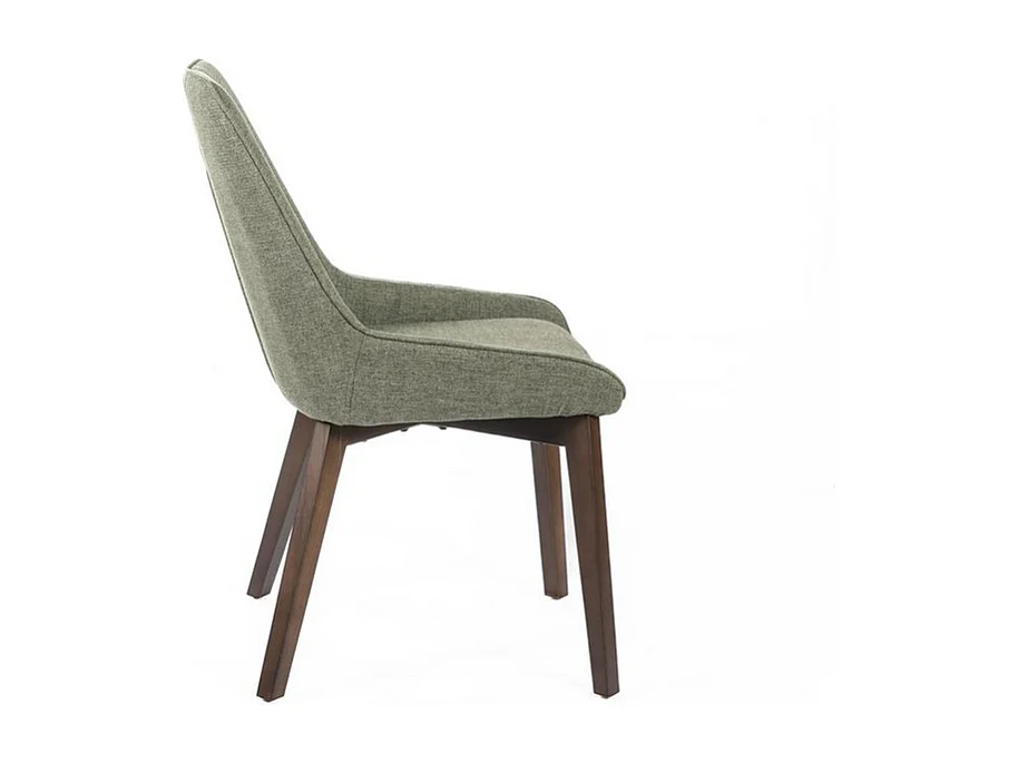 Zestaw 4 nowoczesnych zielonych krzeseł do salonu "Orchidea" tapicerowanych tkaniną, 49,5 x 62 cm, 87 h