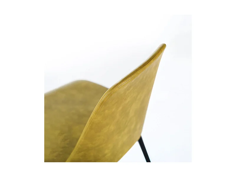 Set di 4 sedie moderne da pranzo senape "Damasco" imbottite in similpelle soft touch