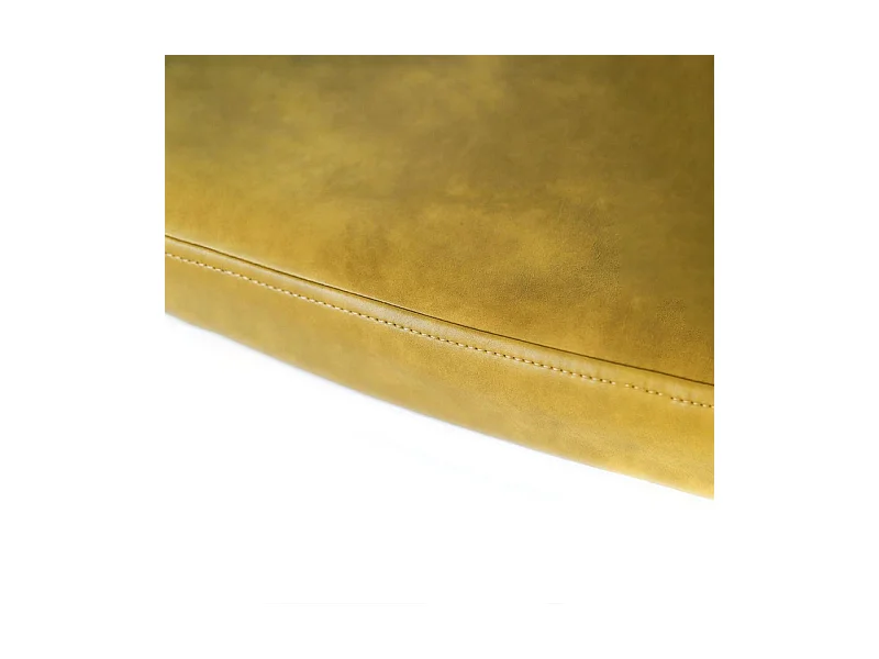 Set di 4 sedie moderne da pranzo senape "Damasco" imbottite in similpelle soft touch