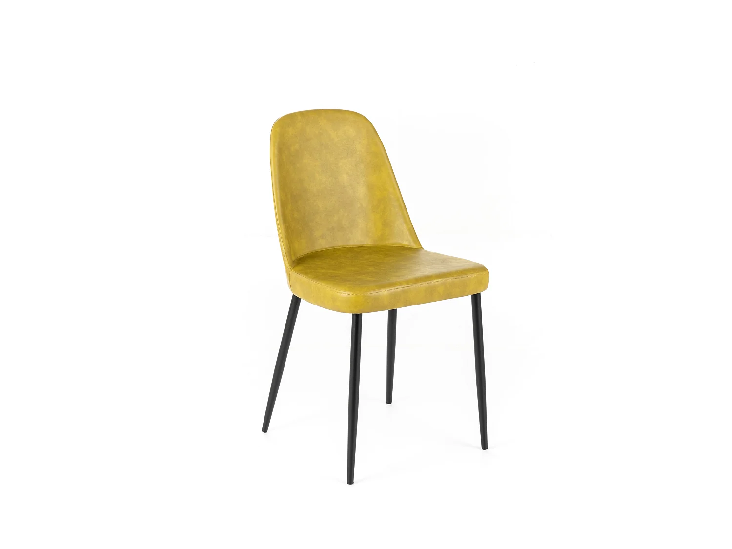 Ensemble de 4 chaises de salle à manger modernes moutarde « Damas » recouvertes de similicuir doux au toucher