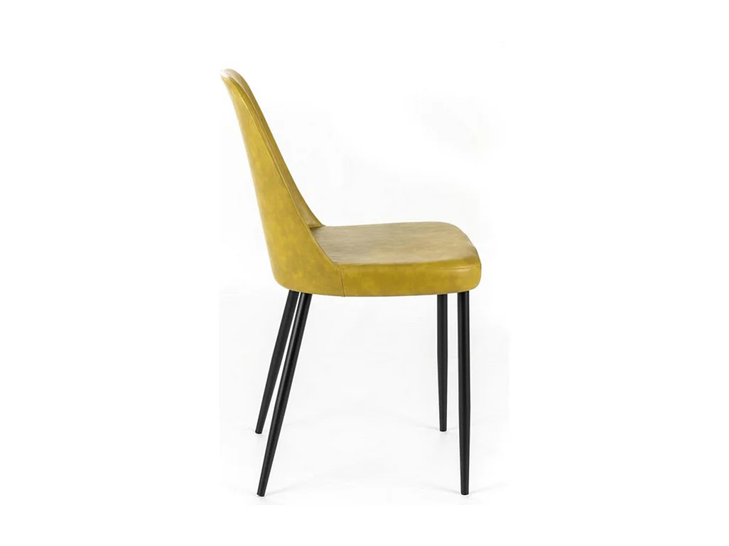 Set di 4 sedie moderne da pranzo senape "Damasco" imbottite in similpelle soft touch