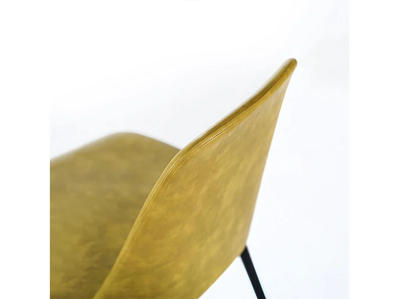 Set di 4 sedie moderne da pranzo senape "Damasco" imbottite in similpelle soft touch