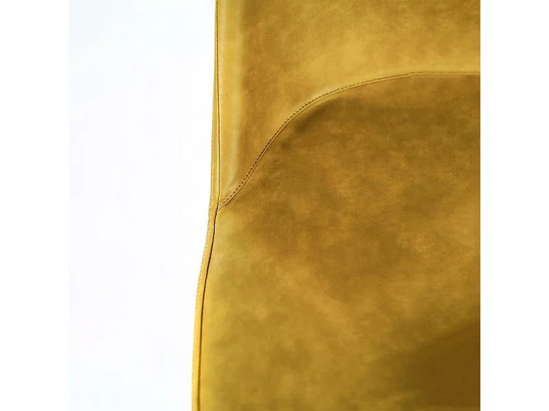 Set di 4 sedie moderne da pranzo senape "Damasco" imbottite in similpelle soft touch