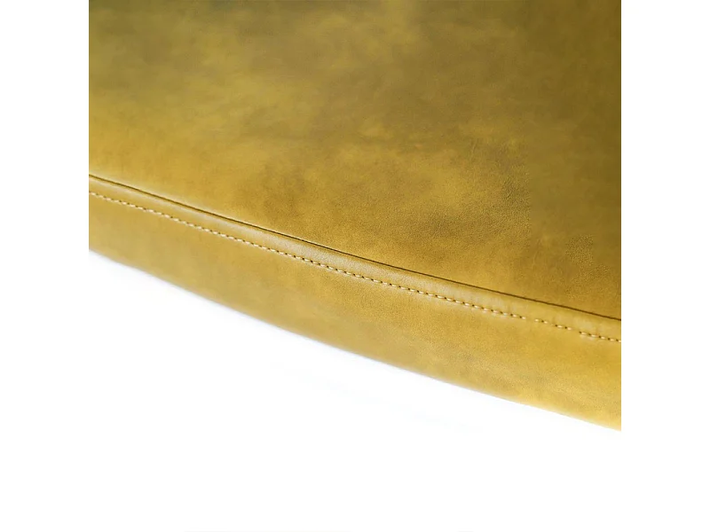 Set di 4 sedie moderne da pranzo senape "Damasco" imbottite in similpelle soft touch