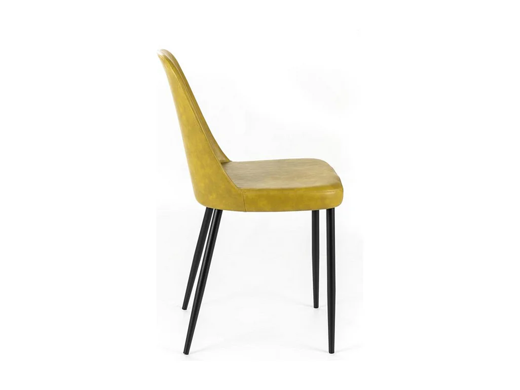 Set di 4 sedie moderne da pranzo senape "Damasco" imbottite in similpelle soft touch