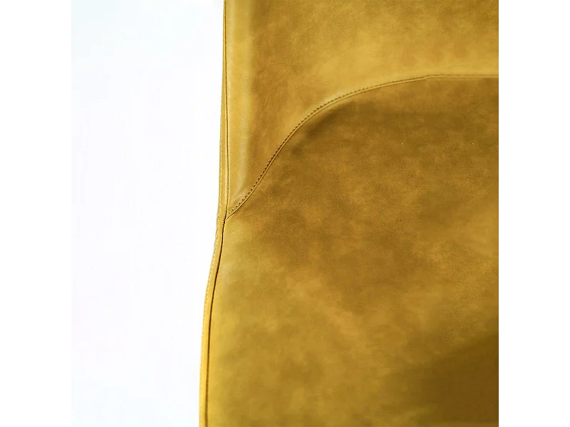 Set di 4 sedie moderne da pranzo senape "Damasco" imbottite in similpelle soft touch