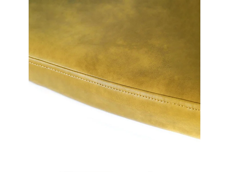 Set di 4 sedie moderne da pranzo senape "Damasco" imbottite in similpelle soft touch