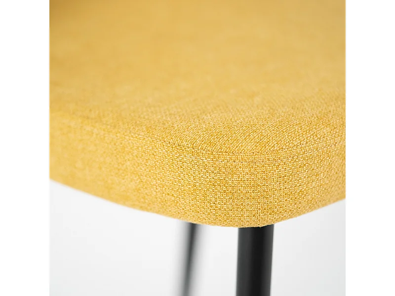 Set di 4 sedie moderne in tessuto gialle "Giglio" con gambe in metallo verniciato cm 46x55 85h