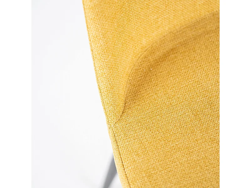 Set di 4 sedie moderne in tessuto gialle "Giglio" con gambe in metallo verniciato cm 46x55 85h