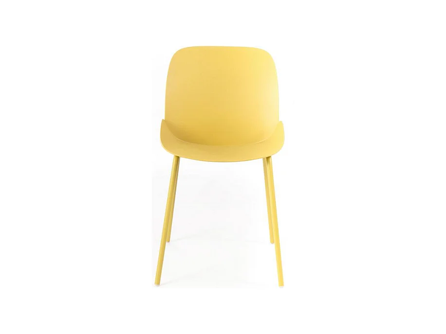 Lot de 4 chaises modernes en polypropylène jaune "Azzurra" avec structure en métal peint pour salon