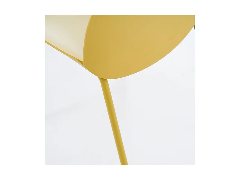 Lot de 4 chaises modernes en polypropylène jaune "Azzurra" avec structure en métal peint pour salon