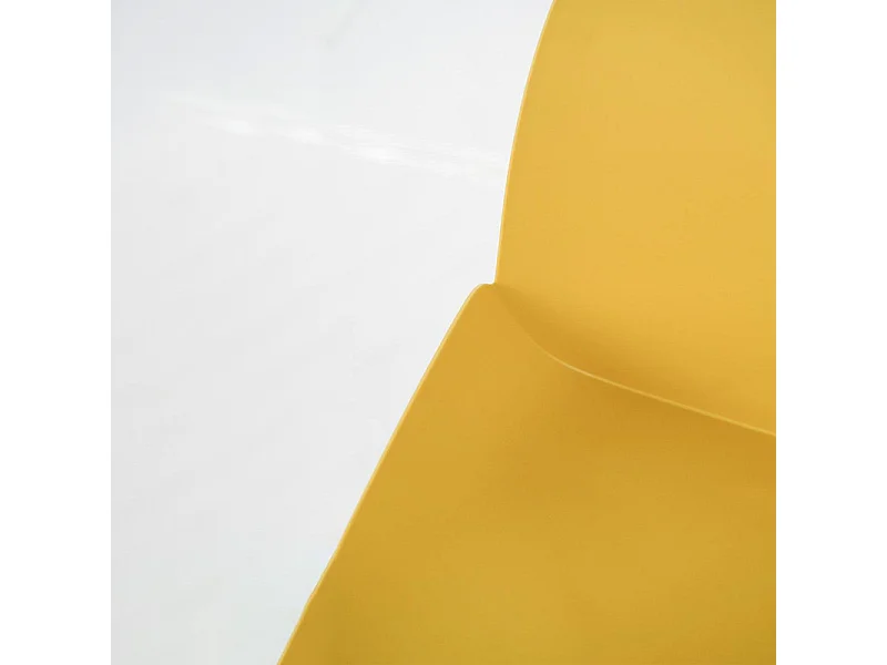 Lot de 4 chaises modernes en polypropylène jaune "Azzurra" avec structure en métal peint pour salon
